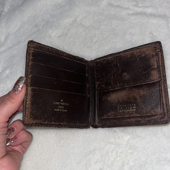 LOUIS VUITTON Authentic Rare Vintage Centenaire Edition Damier Ebene Bifold - Picture 5 of 9